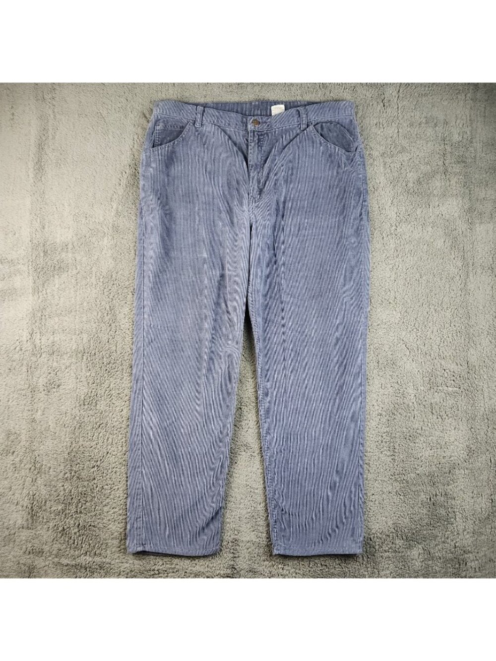 90's‎ Loose Fit Corduroy Pants Mens 38x30 Blue/Gray Casual Straight Leg Leisure